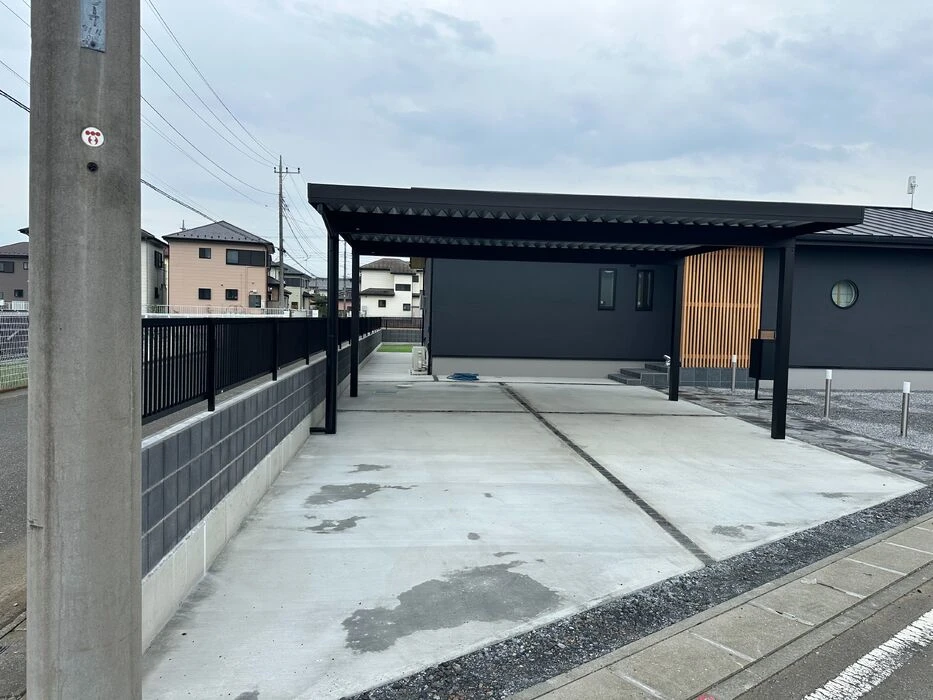 画像1736：前橋市/A様邸/外構工事・人工芝・砂利防草シート・物置設置・ブロック花壇