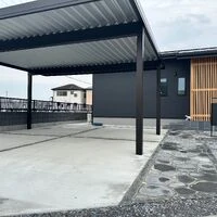 画像1737：前橋市/A様邸/外構工事・人工芝・砂利防草シート・物置設置・ブロック花壇