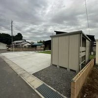 画像1849：前橋市/A様邸/外構工事・人工芝・砂利防草シート・物置設置・ブロック花壇